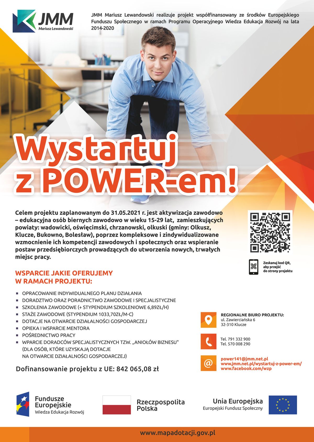 Plakat z informacją o projekcie.