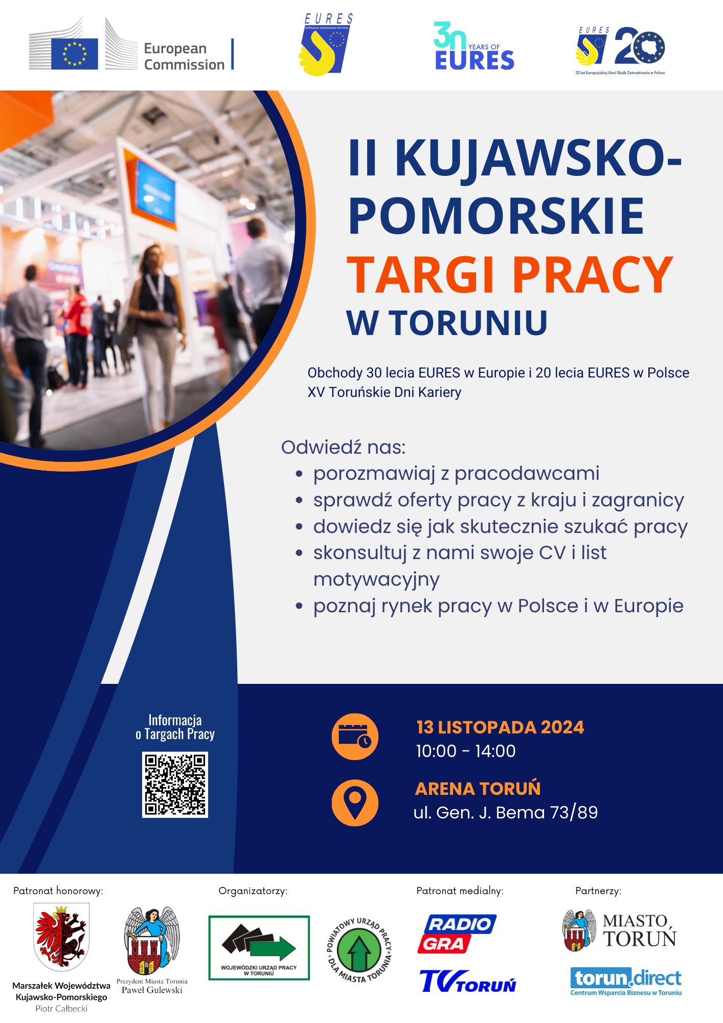 Plakat informujący o targach pracy